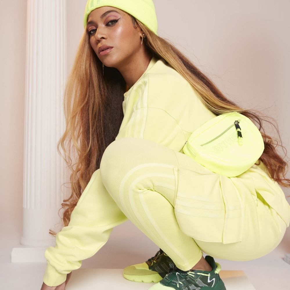Adidas x IVY PARK Unisex Canary Yellow Crewneck and Shorts Set
